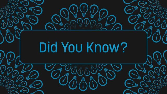 Did You Know Bulbs Circular Rotating Dark Black Background Text 