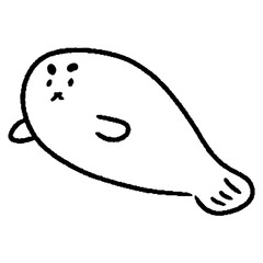 アザラシのシンプルでゆるい全身イラスト © eto itosawa