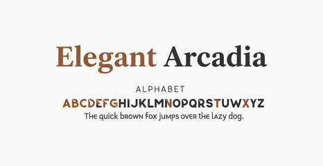 Fototapeta premium Elegant arcadia vintage style alphabet and text display