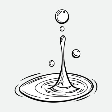 Water drop splash and ripple effect illustration with movement