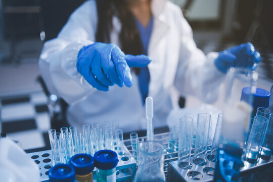 Researchers working in the clinical laboratory
