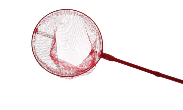 Children's butterfly net for catching butterflies isolated on white, clipping path