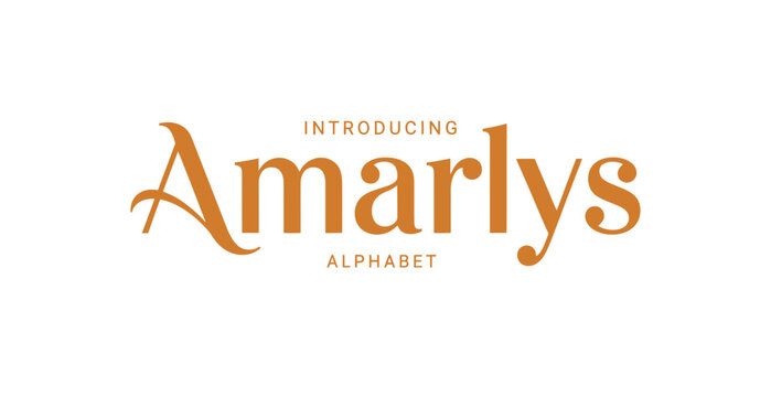 Elegant amarlys script font alphabet logo design