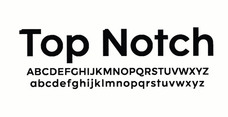 Obraz premium Bold top notch sans serif abc alphabet letters display