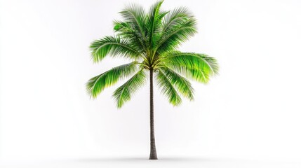 Obraz premium Single Coconut Palm Tree White Background
