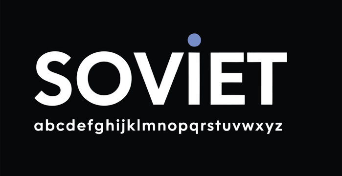 Modern stylized text soviet with alphabet letters