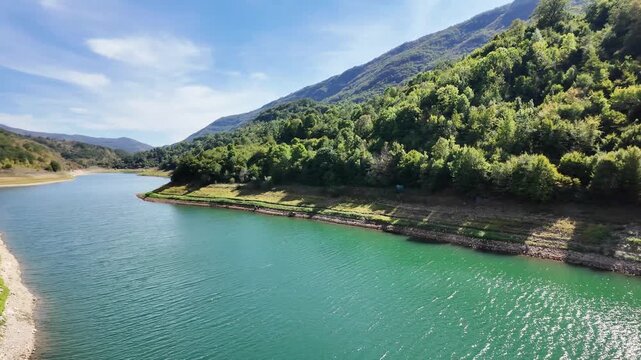 Amazing view of Zavoj Lake (Zavojsko jezero) at Stara Planina Mountain, Serbia