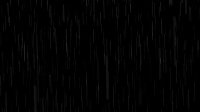 Heavy Rain Loop on Black Background (4K 30fps)