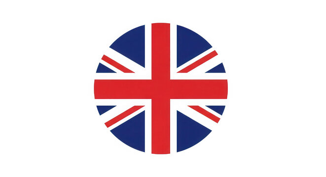 United kingdom flag icon in a simple circle shape isolated on transparent background