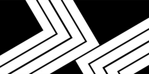 Minimal black abstract backdrop with white layered rhombus frames creating a striking contemporary pattern. © khosmaniyah