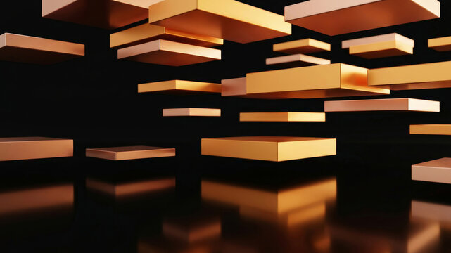 Microchip layer glowing gold abstract technology 3d render futuristic background metallic depth.Quantum computing innovation. futuristic semiconductor chips, motherboard processor circuit, light