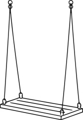 Fototapeta premium Minimalist Swing Line Drawing | Black White Playground Swing Vector Illustration