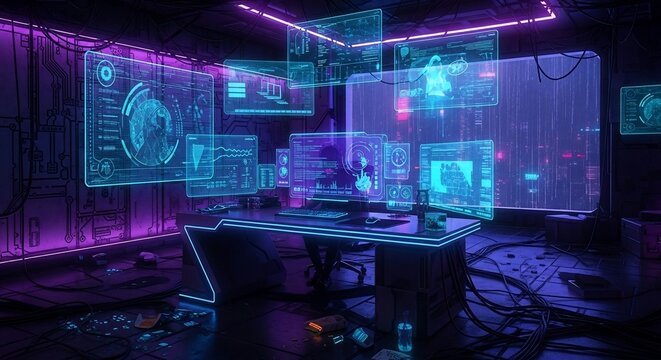 Futuristic computer interface display