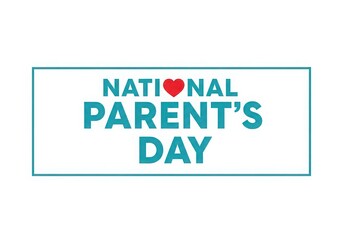 Naklejka premium National parents day celebration with heart symbol on white background