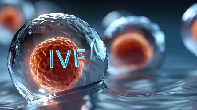 In vitro fertilization IVF fertility concept symbolic animation