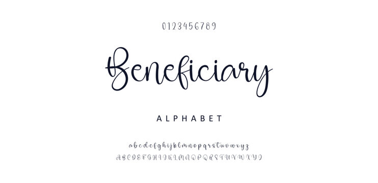signature Font Calligraphy Logotype Script Brush Font Type Font lettering handwritten. Minimal modern urban fonts for logo, brand etc. Typography typeface uppercase lowercase and number. vector