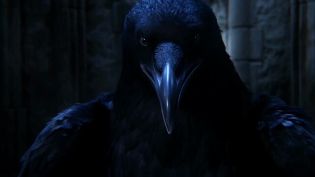 Cinematic transformation of a young witch morphing into a black raven. Feathers sprout in dark shapeshifting magic fantasy.