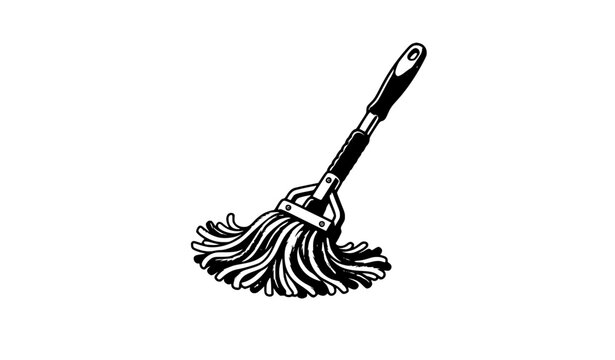 The  mop cleaning icon vector illustration isolated on white background