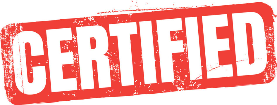 Certified Vector Red Rubber Stamp