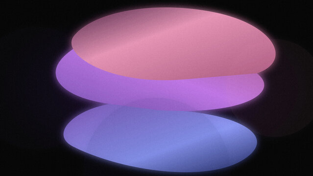 Abstract Layered Neon Glowing Shapes on Dark Background