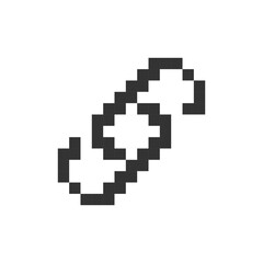 Fototapeta premium Resources and links pixelated ui icon. Sharing on social media. Linking chain. Editable 8bit graphic element. Outline isolated vector user interface image for web, mobile app. Retro style