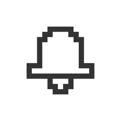 Obraz premium Notifications pixelated ui icon. Adjusting ringer volume. Alarm clock. Ring mode. Editable 8bit graphic element. Outline isolated vector user interface image for web, mobile app. Retro style