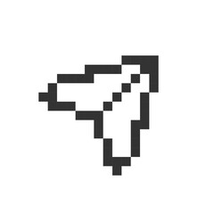 Fototapeta premium Sharing post pixelated ui icon. Paper plane. Button for social media. Sending message. Editable 8bit graphic element. Outline isolated vector user interface image for web, mobile app. Retro style