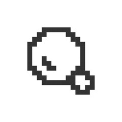 Fototapeta premium On-site search pixelated ui icon. Navigation menu. E-commerce site. Find content. Editable 8bit graphic element. Outline isolated vector user interface image for web, mobile app. Retro style
