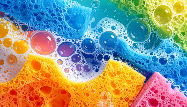 Blue Bubble Foam Abstract Texture