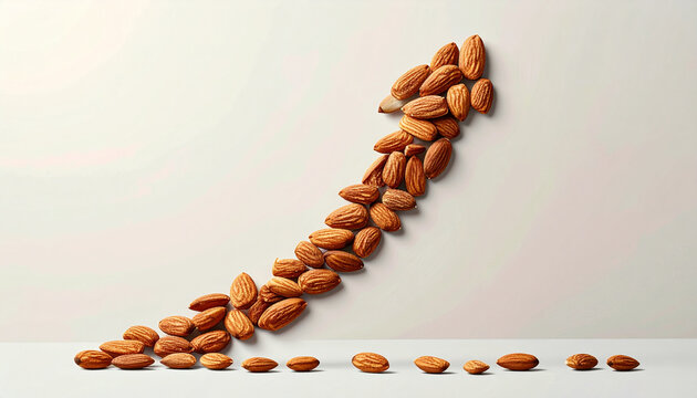 Almond Arrow Up Growth Concept