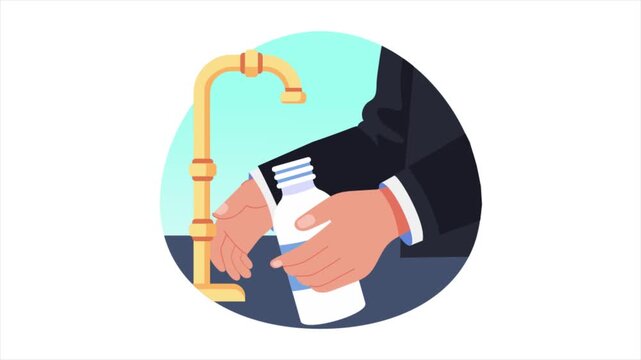Hand pouring zamzam  Animation MP4 File