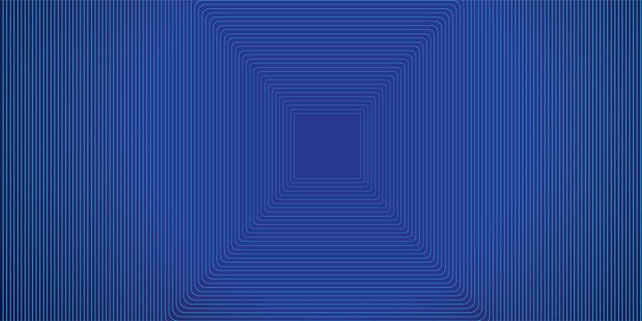 Abstract blue background with glowing geometric lines. Modern blue gradient square shape design. Futuristic technology concept.