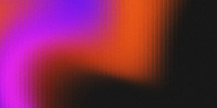 Abstract grainy gradient background with vibrant purple, orange, and black tones, featuring vertical textured streaks. 
