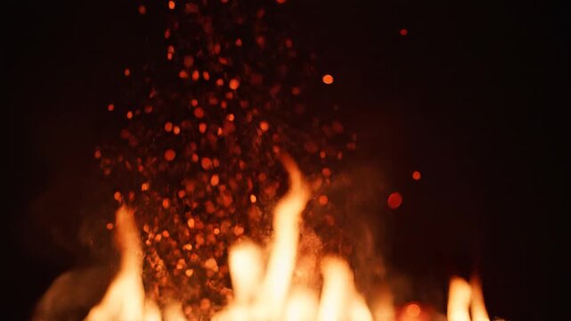 Vibrant orange flames rising upwards.