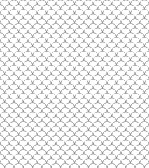Outline fish scale pattern. Mermaid monochrome seamless background. Reptile skin texture. Cute marine backdrop with gradient. Vector illustration. Retro sea wrapping paper. © Iryna