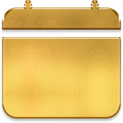 Fototapeta premium Luxury 3D golden blank calendar page with metallic texture for agenda design