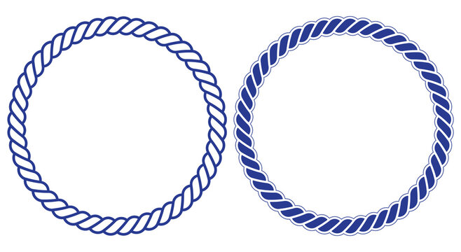 Circular rope or braided cord patterns Vector, illustration