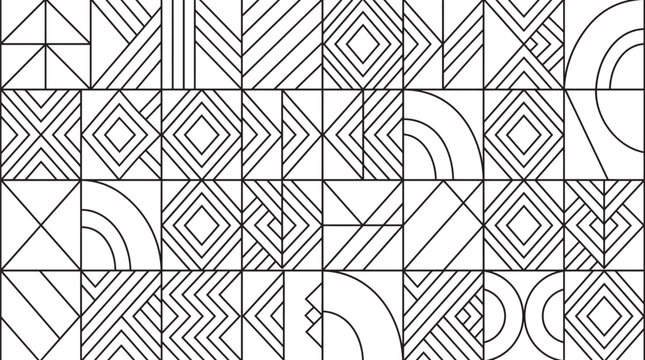 Abstract geometric patterns and shapes creating a visually engaging modern graphic design background