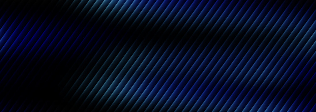 Abstract dark blue background featuring a dynamic pattern of illuminated diagonal lines creating a sense of depth and modern technological texture for digital wallpaper usage