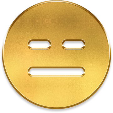 Professional 3D golden expressionless emoji face for neutral feedback