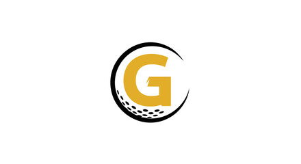 Obraz premium Abstract Golf Logo Design With The Letter G And Golf Ball Shape Concept