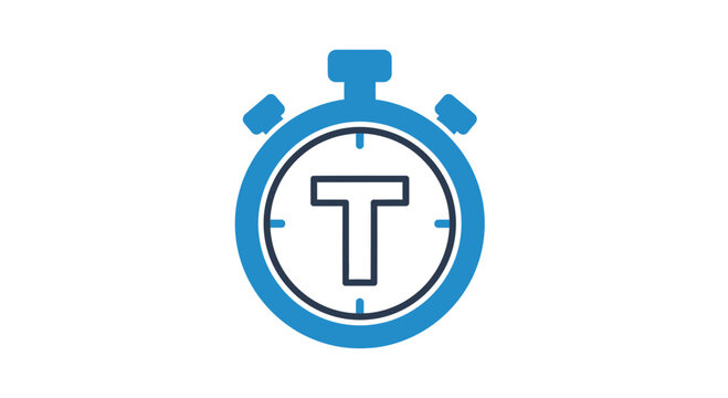 Abstract Stopwatch Icon Depicting Time Measurement and Deadline Symbolism for Projects