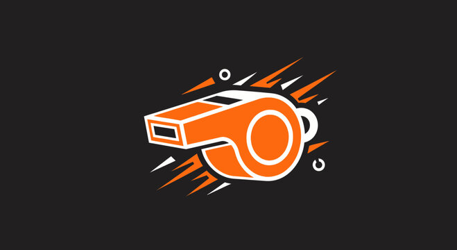 Abstract Whistle Illustration On A Dark Background With Graphic Design Elements