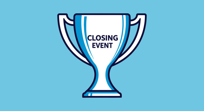 Aesthetic Vector Style Closing Celebration Conceptualized with Light Blue Background