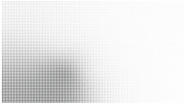 Abstract pattern of dark dots on a light background with gradient effect black and white dot matrix abstract