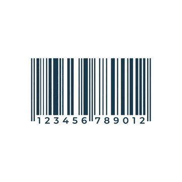 Modern Barcode Scan Lines with Numbers on White Background - Product Identification