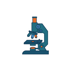 Fototapeta premium Modern Microscope Icon Flat Design