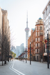 Obraz premium street in the city of Shanghai 