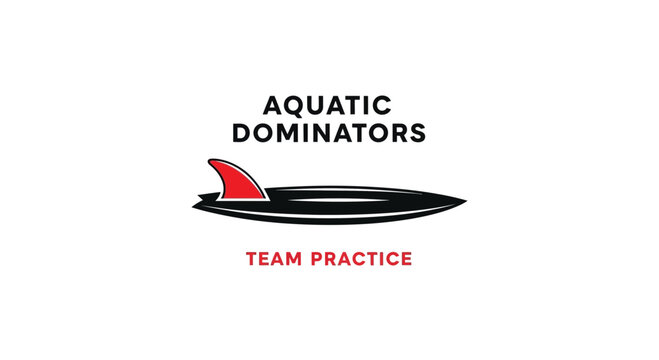 Aquatic Dominators Team Practice: A Logo Featuring Waves, Water, And A Surfboard