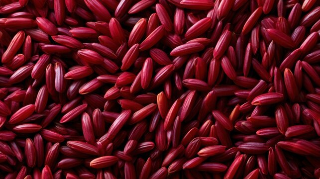 Close-up of red rice grains pattern